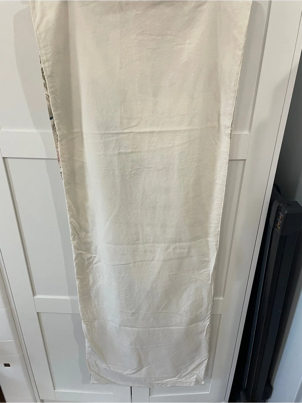 Pottery Barn Cream Table Runner Holiday Letters From Santa Cotton/Linen 18x100
